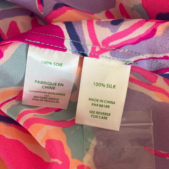 {Lilly Pulitzer} Elsa Silk Long Sleeve Blouse in Multi Jam Out - Size XS - NWT - Picture 9 of 11